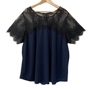 Torrid Navy Blue Lace Top XXL